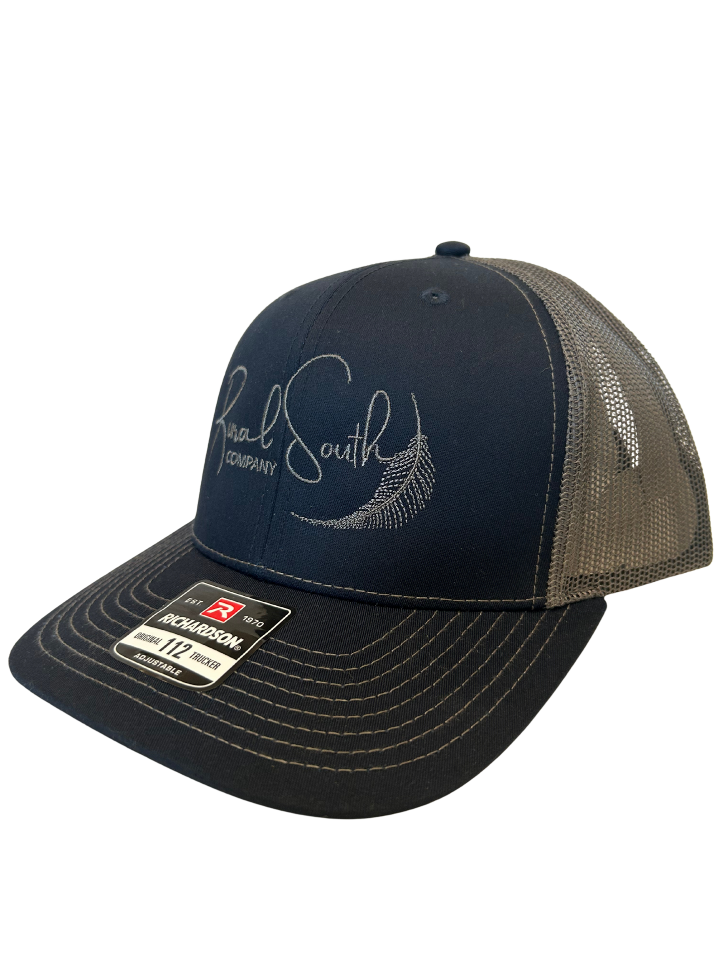Rural South Company – Navy /Caramel Trucker Hat (Silver Logo)