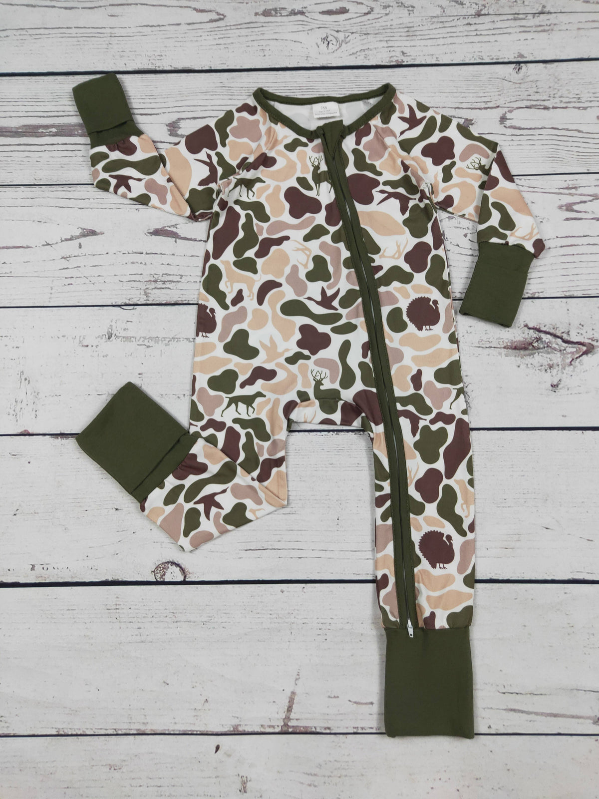 Hunting Camouflage Printed Baby Zippy