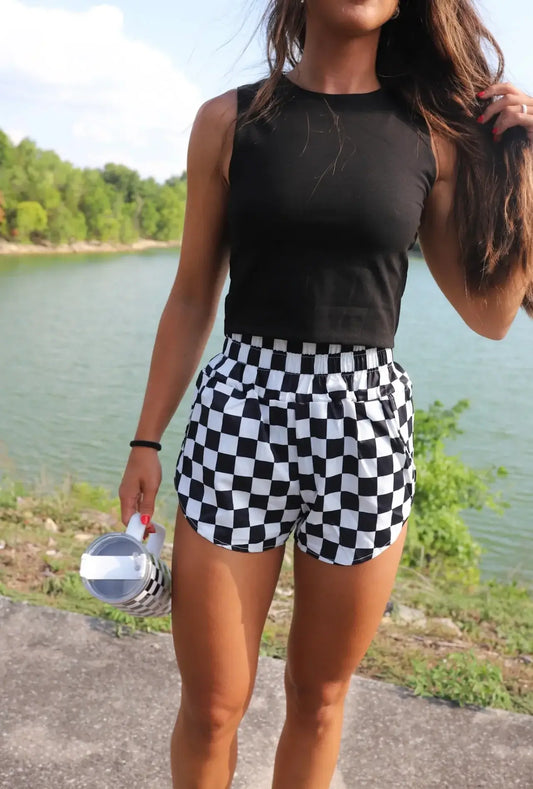 Race time Checkerboard Shorts