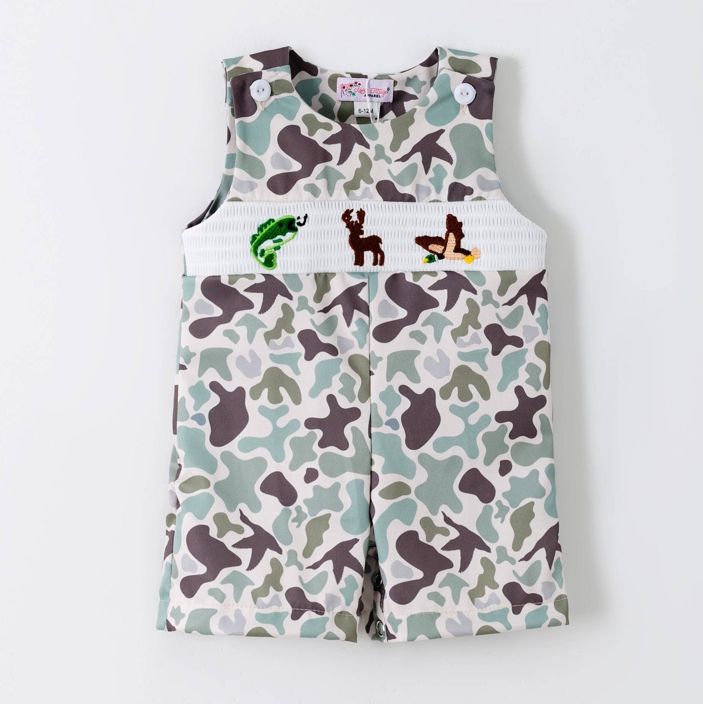 Muted Camo Smocked Baby Jon Jon