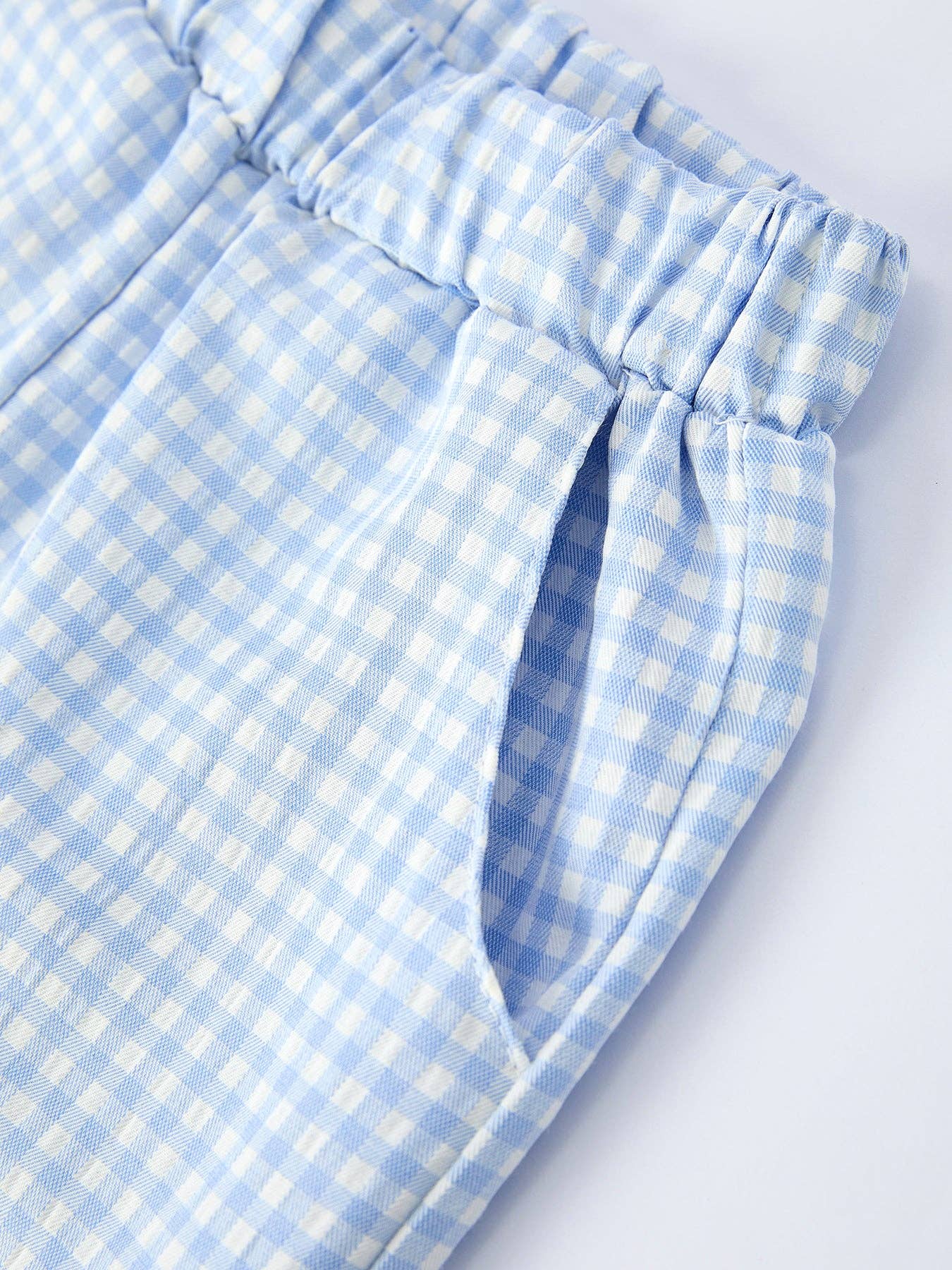 Toddler Boys Summer Gator Embroidered Plaid Shorts Set