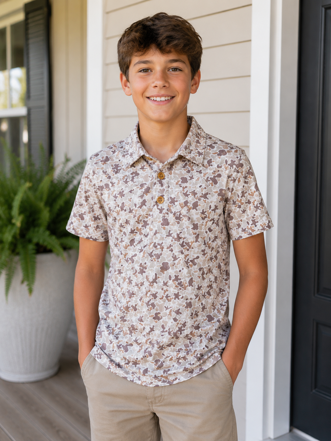 Muted Camo Boy Collar Shirt
