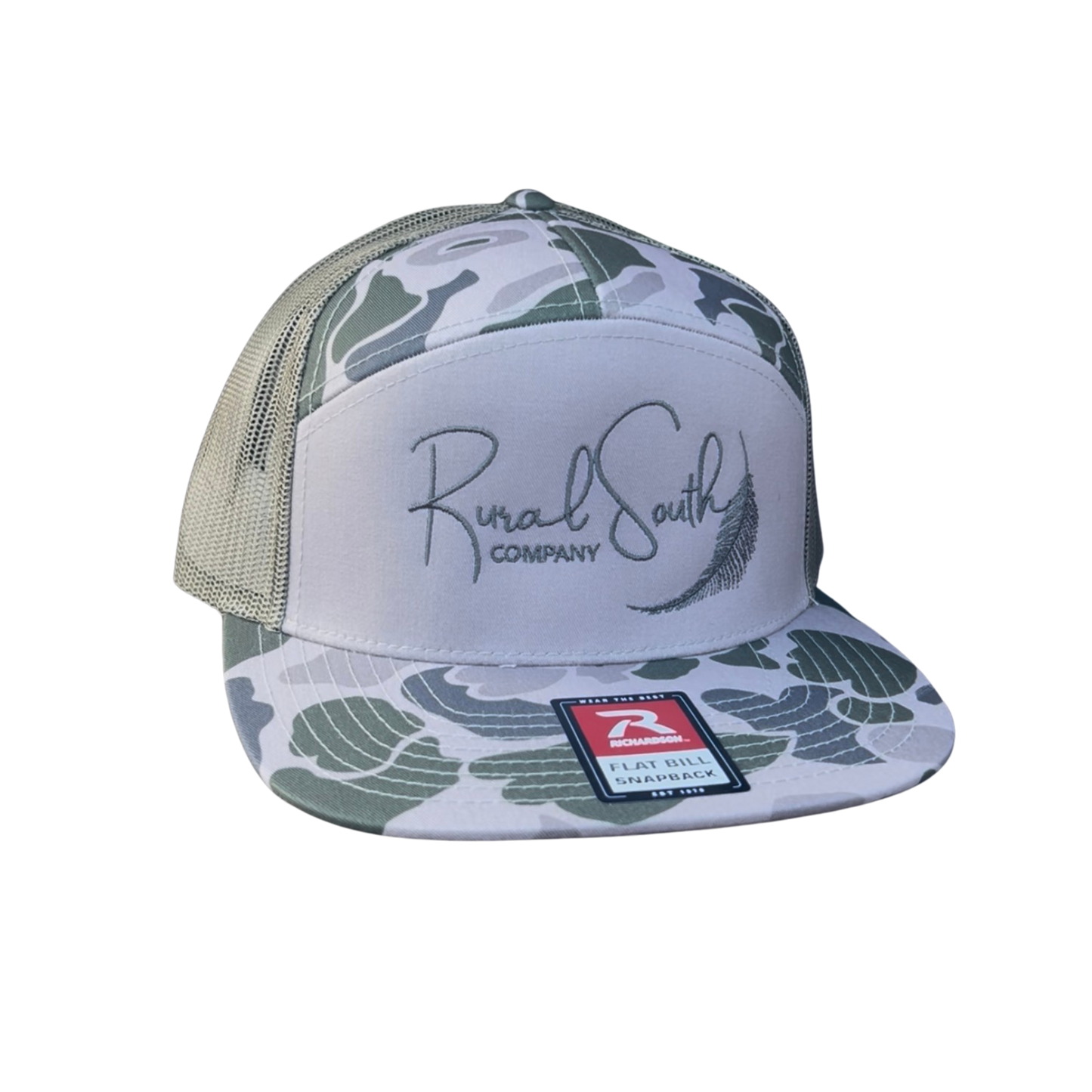 Rural South Company Camo Feather Logo Snapback