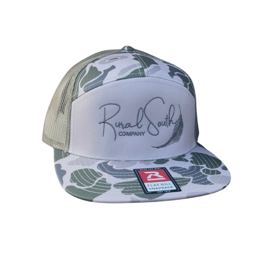 Rural South Company Camo Feather Logo Snapback