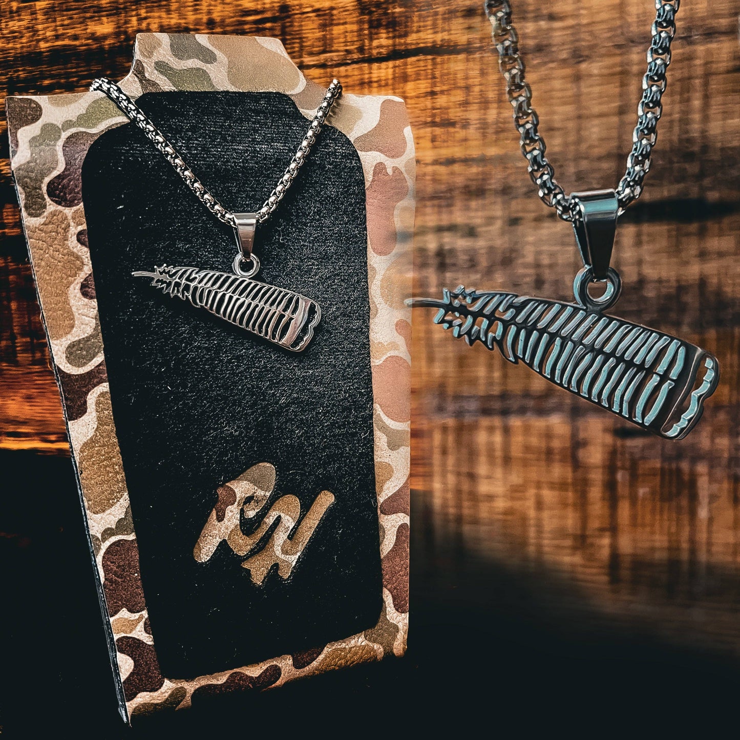 Turkey Feather-Stainless Steel Necklace & Pendant