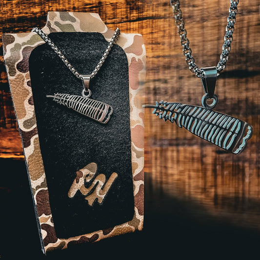 Turkey Feather-Stainless Steel Necklace & Pendant