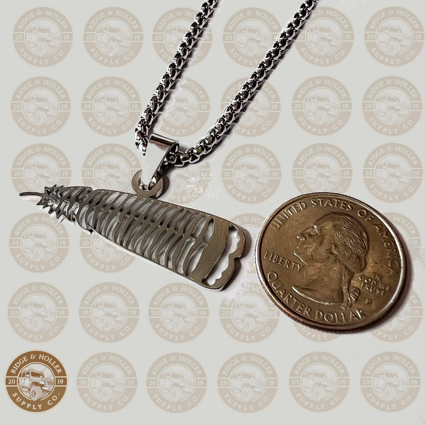 Turkey Feather-Stainless Steel Necklace & Pendant