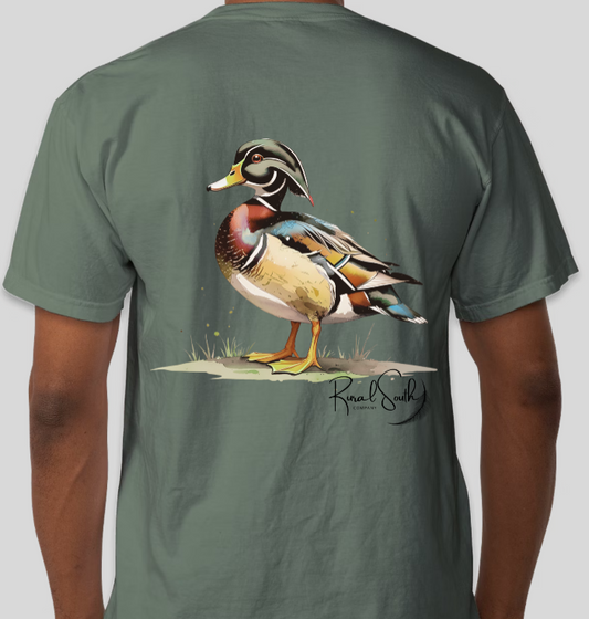 Southern Wood Duck Tee – Vintage Watercolor Style